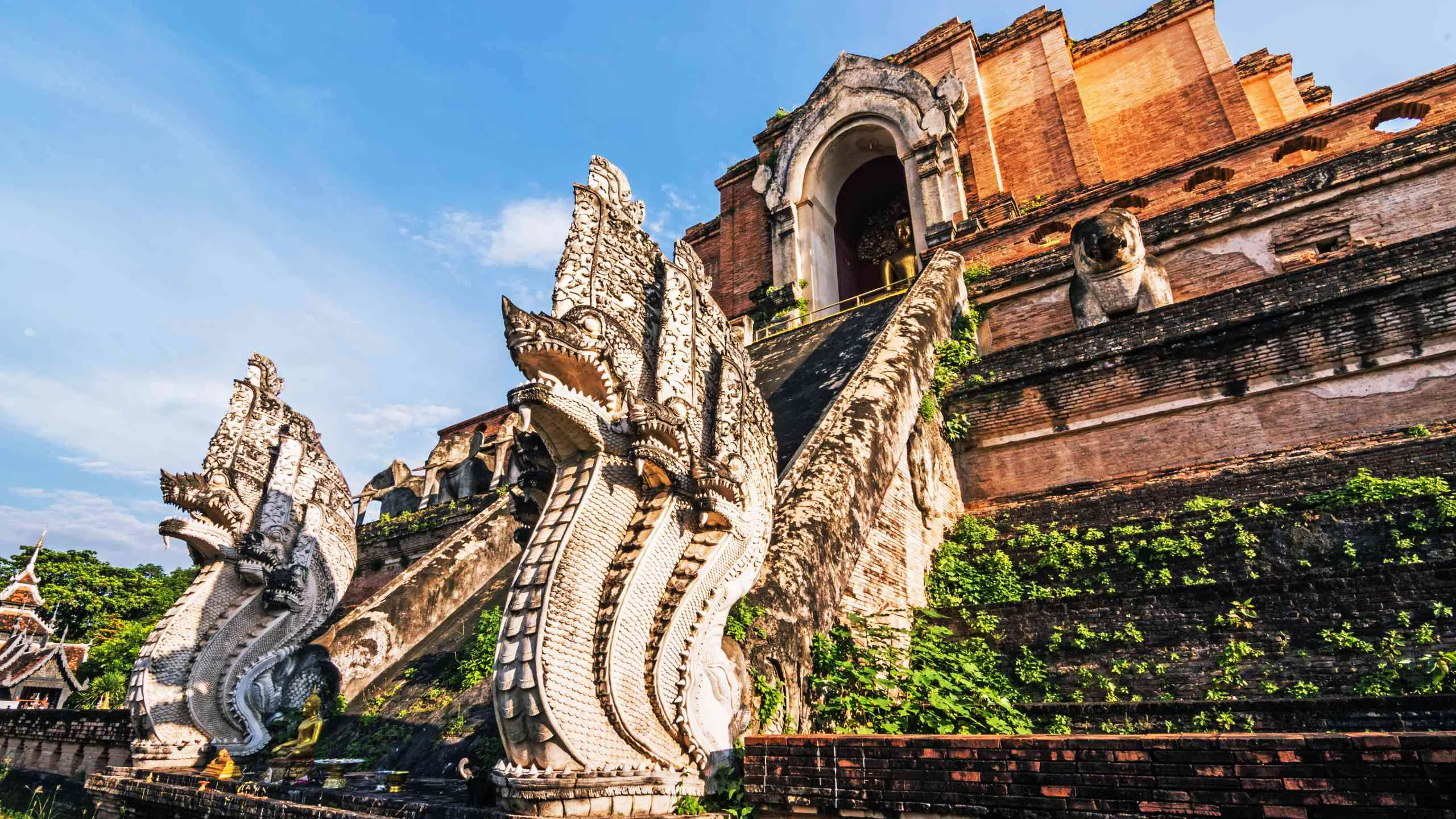 Ancient pagoda at Wat Chedi Luang temple in Chiang Mai