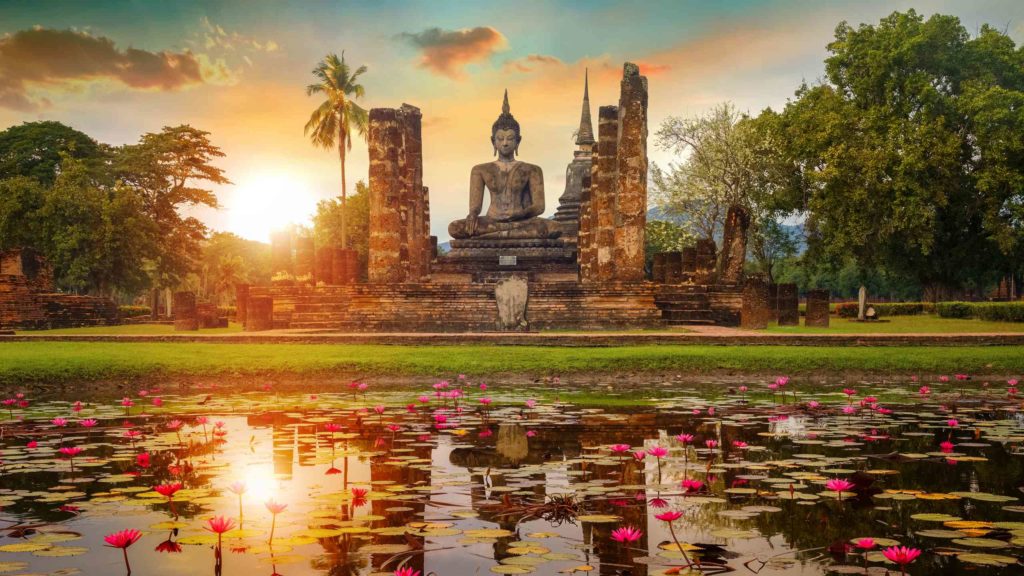 Wat Mahathat Temple in the precinct of Sukhothai Historical Park, a UNESCO World Heritage Site