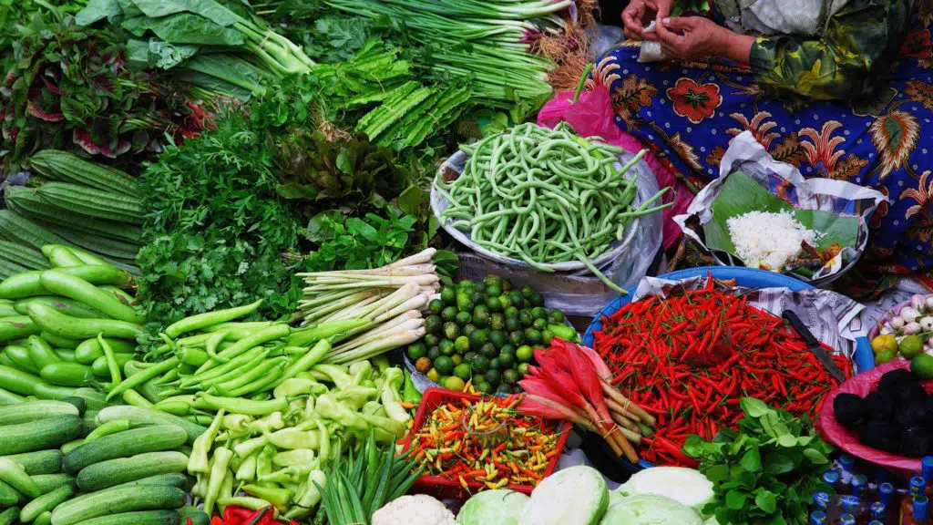 Fresh vegetables at the market