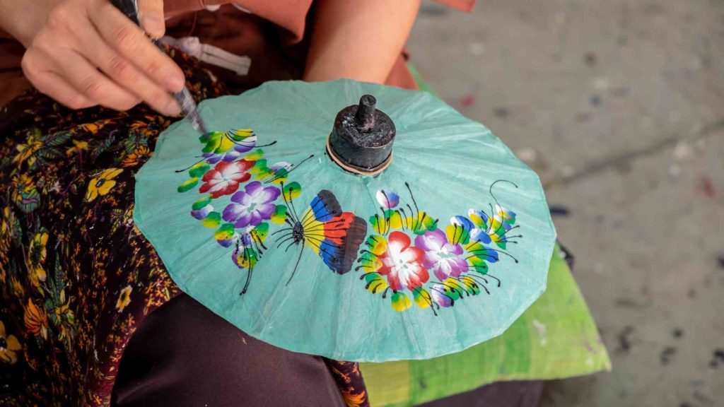 umbrella painting in chiang mai