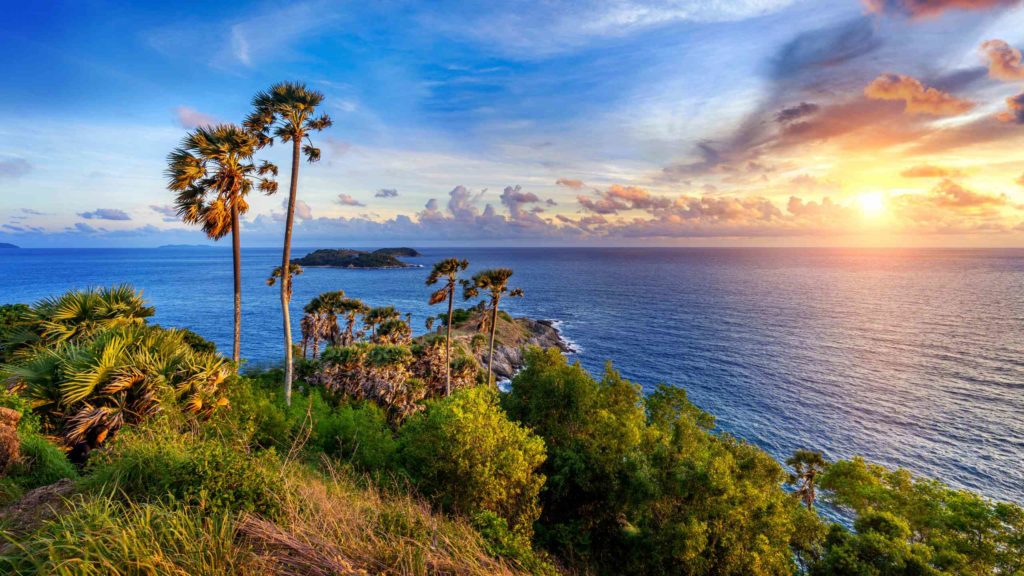 Promthep cape viewpoint at sunset in Phuket