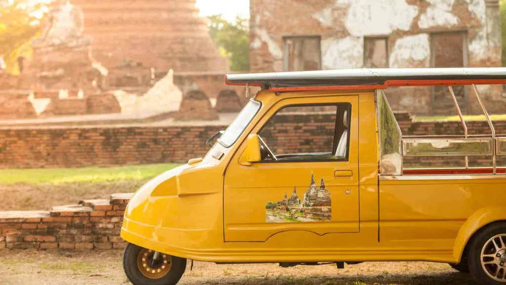 Yellow Tuk Tuk in Ayutthaya