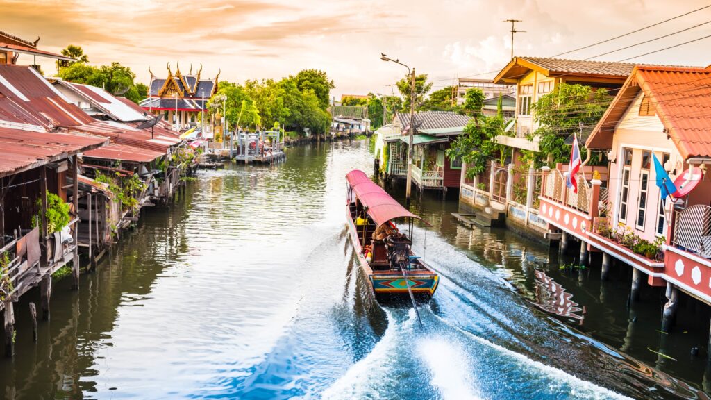 long tail boat for travel in canal -Bangkok